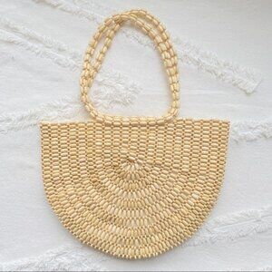 Natural Rachel Ashwell Wooden Beaded Bag (NWT)